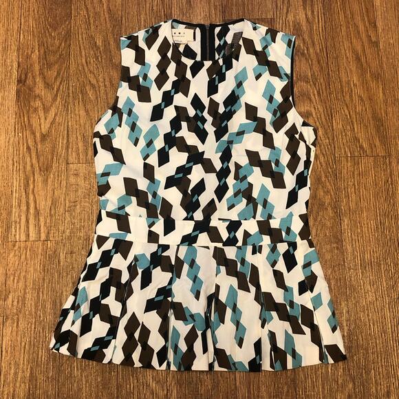 Marni Winter Edition 2012 Abstract Geometric Sleeveless Peplum Blouse Size EU 40 - Picture 4 of 10